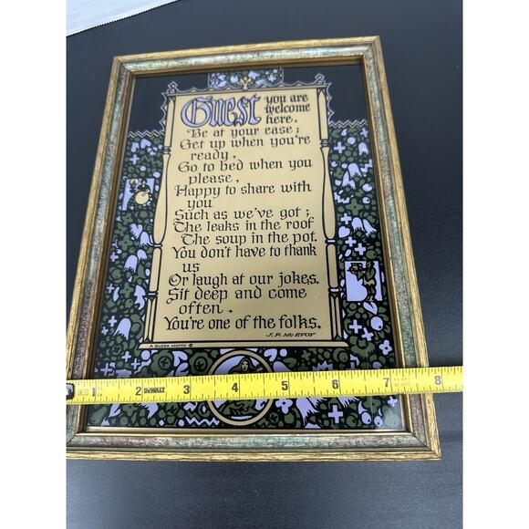 Antique Celtic 1922 WELCOME GUEST Poem Art Nouveau Framed Artist JP Mc Evoy - Picture 7 of 9